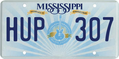 MS license plate HUP307