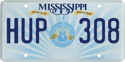 MS license plate HUP308