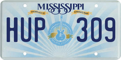 MS license plate HUP309