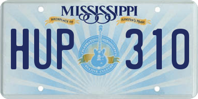 MS license plate HUP310