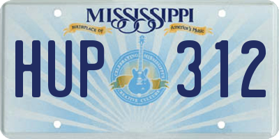 MS license plate HUP312