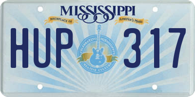 MS license plate HUP317