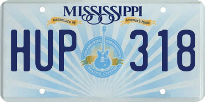 MS license plate HUP318