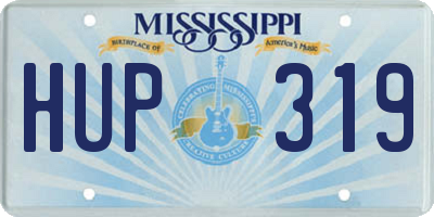 MS license plate HUP319