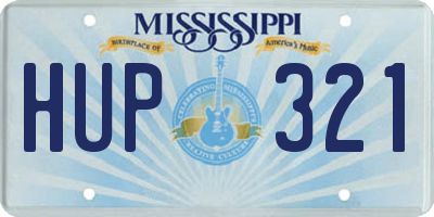 MS license plate HUP321