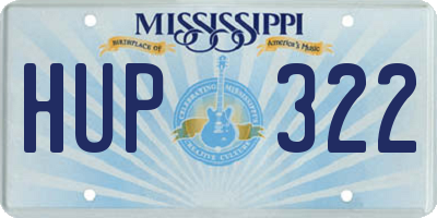 MS license plate HUP322
