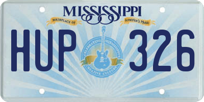 MS license plate HUP326