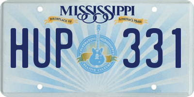 MS license plate HUP331