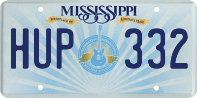 MS license plate HUP332