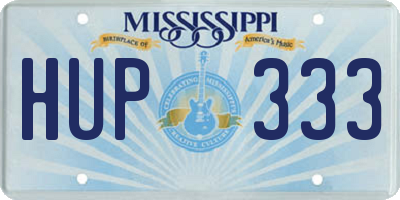 MS license plate HUP333