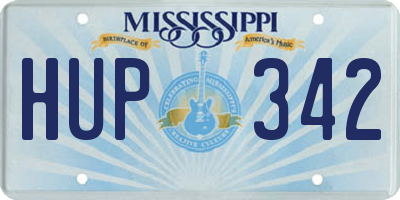 MS license plate HUP342