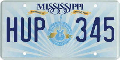 MS license plate HUP345