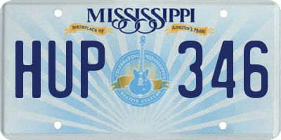 MS license plate HUP346
