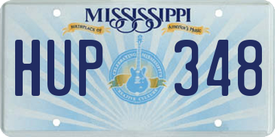 MS license plate HUP348