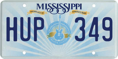MS license plate HUP349