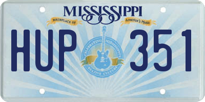 MS license plate HUP351