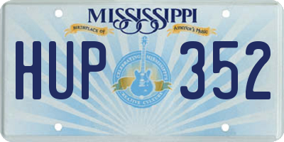 MS license plate HUP352