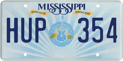 MS license plate HUP354