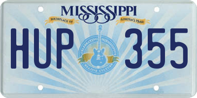 MS license plate HUP355
