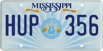 MS license plate HUP356