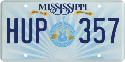 MS license plate HUP357