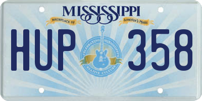 MS license plate HUP358
