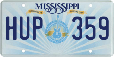 MS license plate HUP359