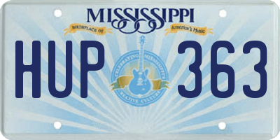 MS license plate HUP363
