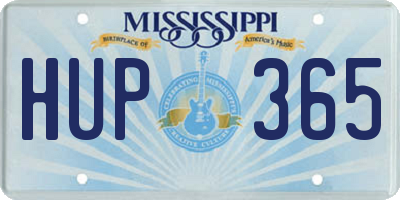 MS license plate HUP365