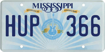 MS license plate HUP366