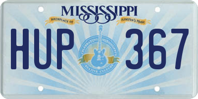 MS license plate HUP367