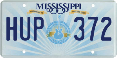 MS license plate HUP372
