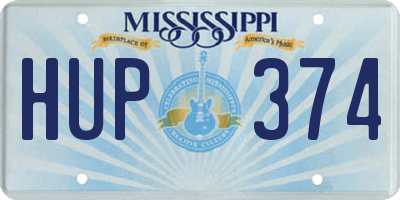 MS license plate HUP374