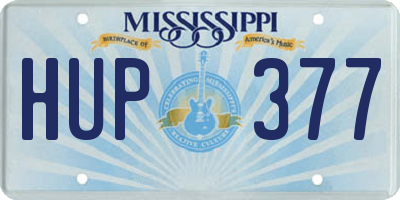 MS license plate HUP377