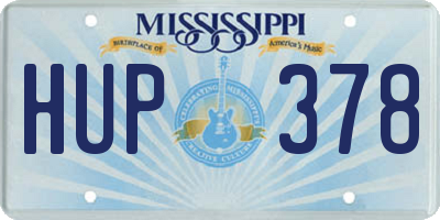 MS license plate HUP378