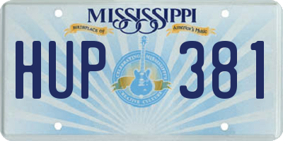 MS license plate HUP381