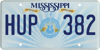 MS license plate HUP382