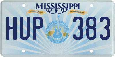 MS license plate HUP383