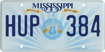MS license plate HUP384