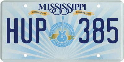 MS license plate HUP385