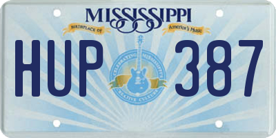 MS license plate HUP387
