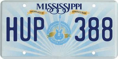 MS license plate HUP388