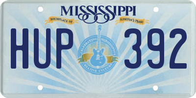 MS license plate HUP392
