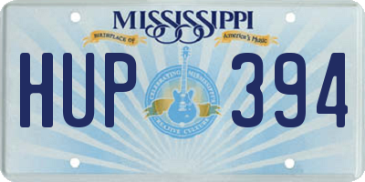 MS license plate HUP394