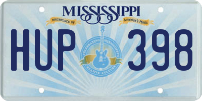 MS license plate HUP398