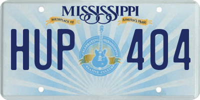 MS license plate HUP404