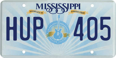 MS license plate HUP405