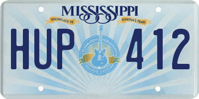 MS license plate HUP412
