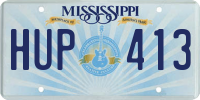 MS license plate HUP413