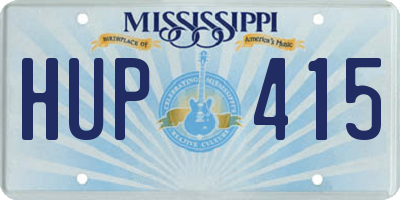 MS license plate HUP415